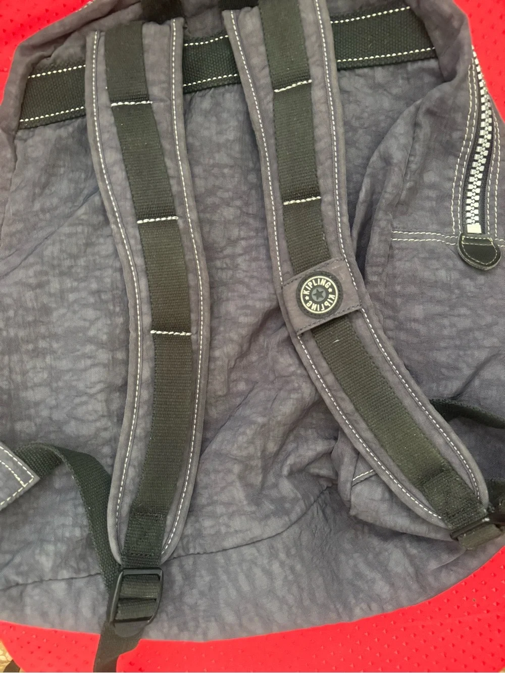 Kipling Dark Gray Nylon Backpack with Front Pocket Multiple Compartments
